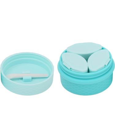 Leakproof Silicone Cream Jars Travel Set with Sealed Lids Spoon for Toiletries Refillable Containers for Hair Clips Pills - Blue - Buy Online on GoSupps.com