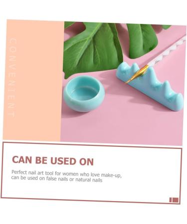 1 Set Nail Art Brush Cup Paint Brush Rest Brush Holder Pen Wash Cup Nail Brush Rest Nail Soak off Bask Candlesticks Holders Nail Art Supplies Plastic Nail Removal Wash Stand - Buy Online on GoSupps.com