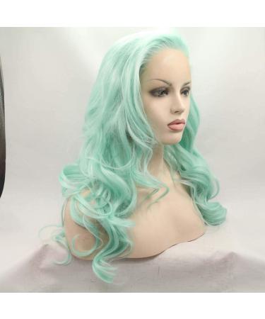 Natural Mint Green Wig with Side Bangs | Long Wavy Heat Resistant Synthetic Hair - Shop Now! - Buy Online on GoSupps.com