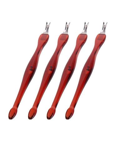 Practical Nail Art Tools Pedicure Cuticle Trimmer Remover Pusher Dead Skin Brown 4 Pack