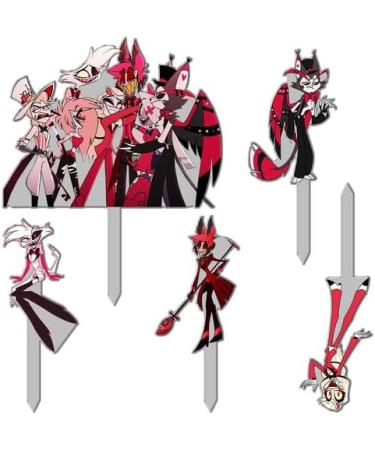 Xinchangda Anime Hazbin Hotel Cake Topper Acrylic Theme Birthday Decoration Angel Dust/Alastor Anime Cake Decoration Baking Dessert Party Supplies Cake Card Hazbin Hotel 8-15cm - Buy Online on GoSupps.com