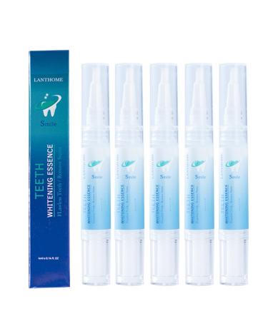 Teeth Whitening Pen (5 Pcs), Use Twice a Day for Visibly Whiter Teeth in 1 Week, Effective, 80+ Uses, 1 Month Supply