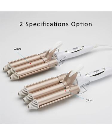 Professional Perm Splint Hair Wave Wand - Tourmaline Ceramic Triple Barrel Crimper with Fast Heating & Adjustable Temperature for Perfect Waves - Buy Online on GoSupps.com
