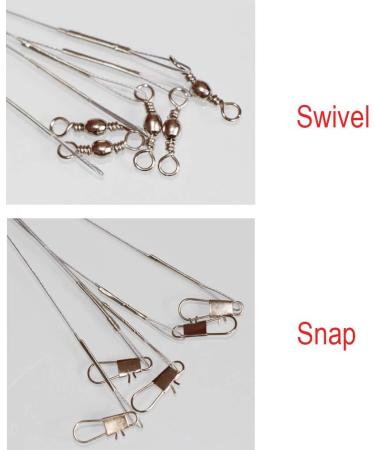 50pcs Heavy Duty Nylon-Coated Fishing Wire Leaders with Swivels and Snaps - 6 inch (Black/Green/Silver) - Buy Online on GoSupps.com