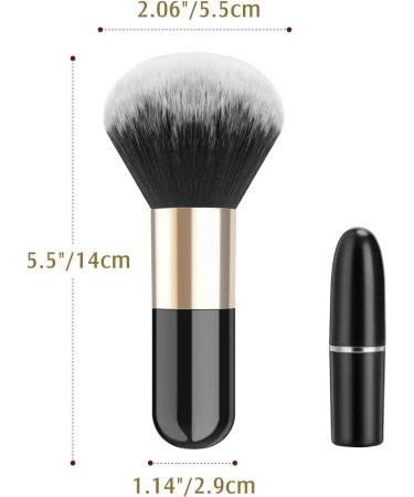 Luxspire Large Loose Powder Makeup Brush - Soft Flat Kabuki Brush for Face Blending & Highlighting - Black & Gold - Buy Online on GoSupps.com
