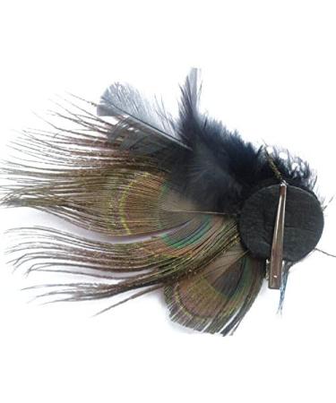 Handmade Boho Cute Peacock Feather Hair Clip Pin Headwear Headband with Rhinestone - Bohemian Bridal Wedding Dance Party Hairpin Hair Accessories for Women and Girls - Buy Online on GoSupps.com