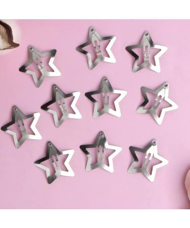 10pcs Silver Star Hair Clips - Non Slip Metal Barrettes for Women, Girls, Kids - Buy Online on GoSupps.com