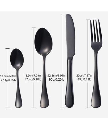 Cutlery Set 24 Piece Stainless Steel Flatware Set for 6 Silverware Knives and Forks Dinner Spoons Teaspoons Fork and Spoon HUAN TAI (Color : Black Size : B3S10) - Buy Online on GoSupps.com