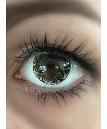 Gold vertebrae contact lenses/monthly lenses - motif lenses without prescription - unisex - adults - ideal for Halloween carnival motto party & cosplay