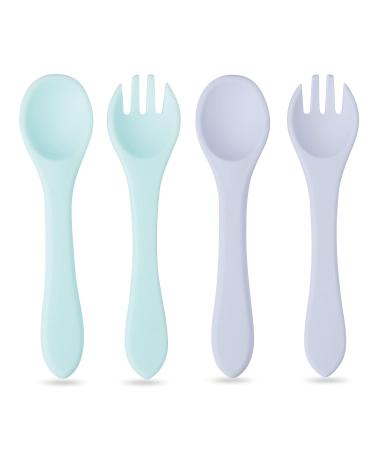 Pandaear Silicone Babyl Speets from 4 6 months |Soft bending silicone learning spoons Baby yourselfBaby Spoon Breit open for children toddlers infants |BPA-free 4-pack