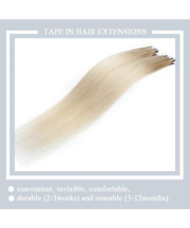 Elailite Real Hair Tape Extensions - 20 Pieces Remy 60g 40cm #70 Bleached White - Smooth Human Hair for Perfect Styles - Buy Online on GoSupps.com