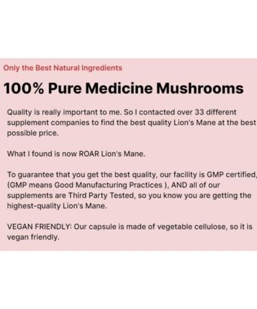 Organic Lion's Mane Capsules - 60 Count | Boost Memory & Immunity | Gluten Free Dietary Supplement - Buy Online on GoSupps.com