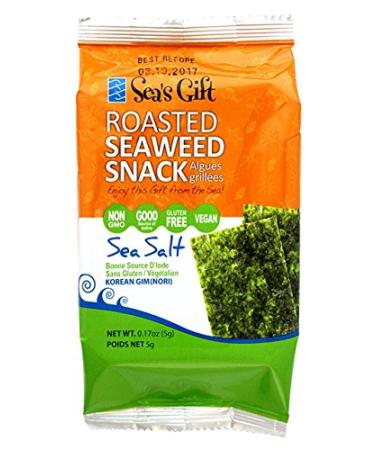 Sea's Gift Korean Seaweed Snack (Kim Nori) Roasted & Sea Salted 0.17-Ounce Bags (Pack of 24)