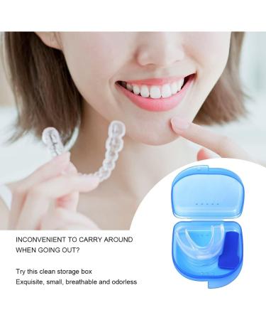 Shop 2PC Dental Disposable Braces & Prosthetic Travel Box - Lightweight with Air Hole Black & Light Blue - Ideal for Mouth Protection - Buy Online on GoSupps.com
