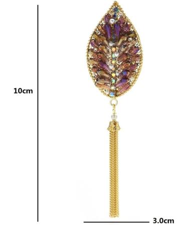 Pin Jewelry Gifts for Women Ladies Elegant Tassel Crystal Leaf Brooch Wedding Party Brooch Leaf Shaped Brooch Ladies Fashion Accessories Brooches & Pins - Buy Online on GoSupps.com