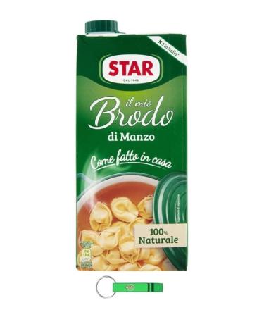 Star Il Mio Brodo Manzo Lot de 6 bouillons liquides pr ts l'emploi 100 % naturel sans conservateurs sans gluten sans Beni Culinari et porte-cl s gratuit