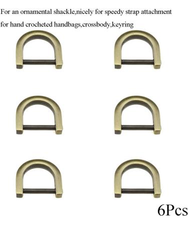 Hahiyo D-Rings with Screw Shackle Horseshoe U Shape Key Ring 9.2mm Inner Width - Bronze, 6 Pieces - Buy Online on GoSupps.com