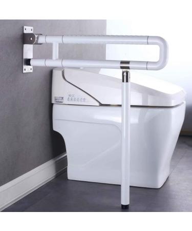 Foldable Toilet Grab Bar Handrail Shower Safe Handle Seat Support Non Slip Hand Grips for Disabled Elderly Handicap Stainless Steel White 75X71.5cm (White 75X71.5cm) - Buy Online on GoSupps.com