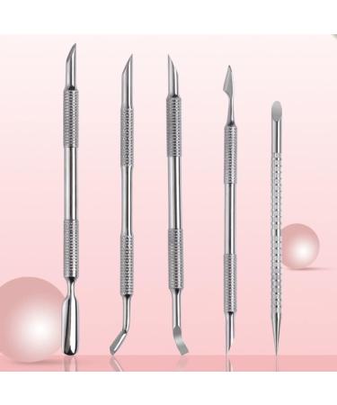 Professional Double Ended Stainless Steel Metal Pusher Metal Silver Cuticle Pusher and Cutter Remover Salon Quality - Buy Online on GoSupps.com
