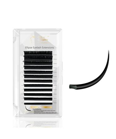 Costory single eyelashes ellipse flat eyelash extension naturally lighter eyelash extensions individually professional artificial eyelashes single matt black (thick 0.20mm curl d length 13mm) 0.2mm-d 13mm