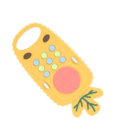 Baby bite toys cute versatile soft silicone bite toys with remote-controlled form improves grinding teeth for everyday life for girls (pineapple model)