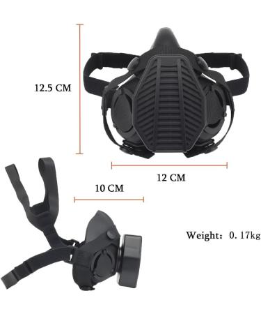 Oarea Tactical Half Face Gas Mask - Respiratory Protection with Exchange Filter for Military Airsoft & Paintball - MA-119-BK - Buy Online on GoSupps.com