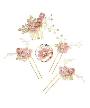 Aweisile 5-Piece Bride Hair Jewelry Set - Elegant Wedding Hair Comb & Clips - Floral Hairpins & Accessories for Brides - Buy Online on GoSupps.com
