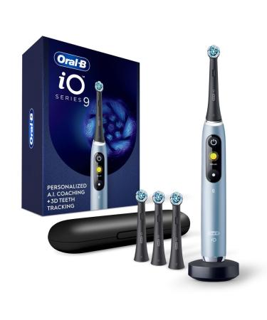 Oral-B iO Series 9 Electric Toothbrush with 4 Brush Heads Aqua Alabaster iO9 Power Handle Aqua