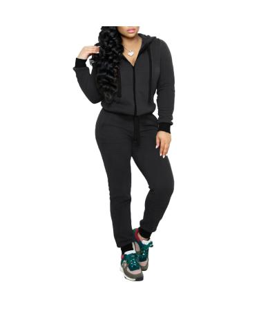 CLOCOR Track Suits for Women Set - Casual 2 Piece Outfits Sweatsuit Pocket Hoodies Long Sleeve with Patchwork Pants Set Deep Gray-black 3X-Large