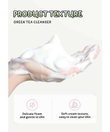Green Tea Foaming Facial Cleanser | Sulfate-Free Paraben-Free | Gentle Sensitive/All Skin Types Daily Cleanser | Oil Control Pore Cleansing Sustained Hydration | Non-Comedogenic 80g / 2.82 oz 1 - Buy Online on GoSupps.com