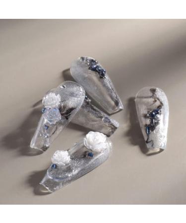 Flower Nail Art Glitters DIY 3D White Floral Nail Stud Sequins for Salon Gift Flower Nail Glitters - Buy Online on GoSupps.com