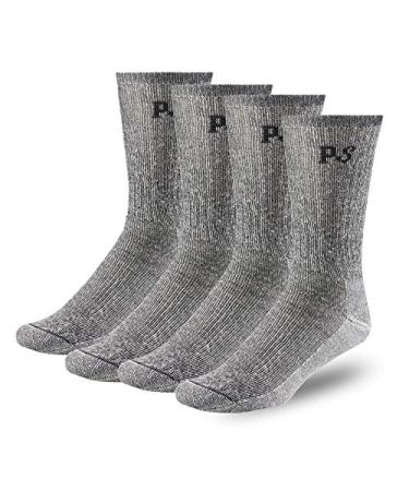 People Socks Men's Women's Merino wool crew socks 4 pairs 71% premium with Arch support Made in USA Small-Medium Small-medium Charcoal