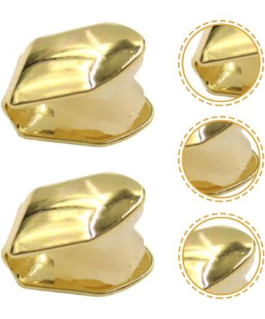 SUPVOX 2Pcs Gold Plated Small Single Tooth Cap Hip Hop Teeth Grill - Golden | Premium Quality - Buy Online on GoSupps.com