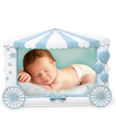 Isaac Jacobs 4x6 Resin Baby Picture Frame - Tabletop Desk Display (White with Blue) - Buy Online on GoSupps.com