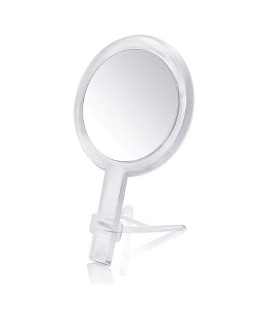 Gotofine Double Sided 1x - 7X Magnification Hand Held Makeup Mirror with Adjustable Stand,Clear (7X)