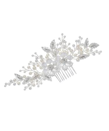 Ipetboom Hair Comb for Bride Easy to Use Hair Comb Artificial Flower Hair Comb Bride Headpieces for Wedding For Girl Friends Wedding Hair Comb Bridal Headwear Accessories Manual