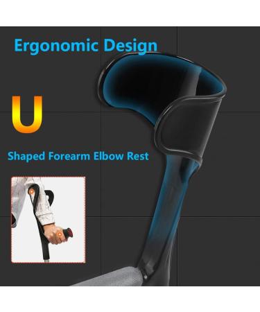 Ergonomic Forearm Crutches Aluminum Crutches for Adults Lightweight Non-Slip Crutches for Walking Support After Injury Or Surgery 10 Stops Adjustable Handicapped Warm Life - Buy Online on GoSupps.com