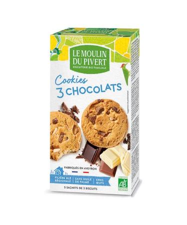 Le Moulin du Pivert - Three chocolate cookies 175g - unit