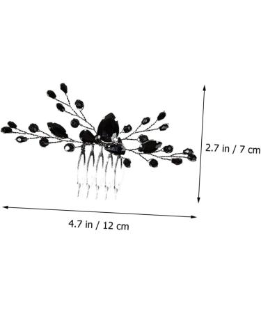 DOITOOL Black Crystal Hair Accessories Rhinestone Leaf Hair Comb Bridal Hair Clip Hair Comb for Women Hair Gems for Women Black Hair Clips Vintage Hair Accessories Decor Alloy Miss Wedding - Buy Online on GoSupps.com