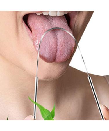2Pcs Stainless Steel Tongue Scrapers - Oral Hygiene Tools Set (Silver+Rose Gold) - Buy Online on GoSupps.com