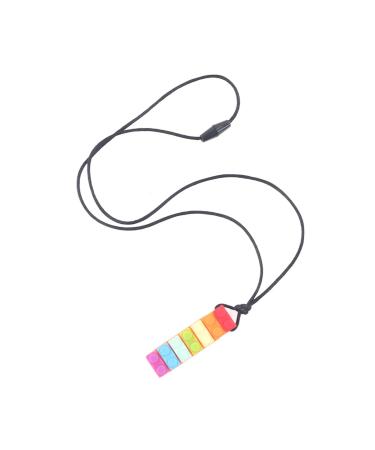 Newborn Sensory Chew Pendant Soft Silicone Low Temperature Resistant Gum Massage Teether Necklace Colorful Reduce Finger Sucking for (Orange)