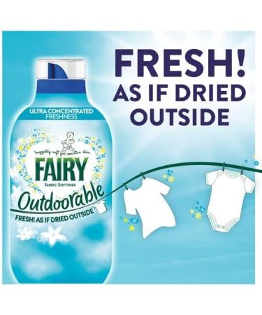 Fairy Outdoorable Non Bio Fabric Conditioner Huggably Soft for Sensitive Skin Ultra Concentrated Freshness 76washes 1Pk 1064ml + Our Gift for You: Organza Bag Size: 9 x 7 x 0.1cm - Buy Online on GoSupps.com