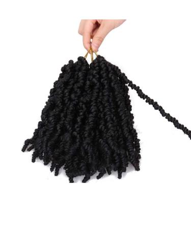 3 Packs Curly Pre-Twisted Jump Twist Braids - Ombre Synthetic Crochet Hair Extensions (10 Inch 1B) | Fluffy Braiding Fiber - Buy Online on GoSupps.com
