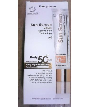 FrezyDerm Sun Screen Velvet - SPF 50+ Body Protection with Second Skin Technology | International Shipping Available - Buy Online on GoSupps.com