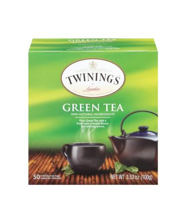 Twinings Tea – All Natural, Certified Kosher Green Tea Bags – 50 Count Green 50 Count (Pack of 1)