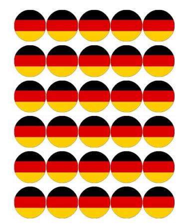 30 Germany German Deutschland Flags Cupcake Toppers Edible Wafer Paper Fairy Cake Toppers Birthday Cake Decorations