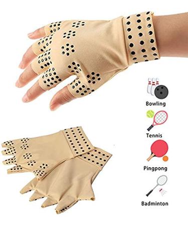 Adult Magnetic Therapy Gloves for Arthritis | Fingerless Joint Pain Relief - 1 Pair - Buy Online on GoSupps.com