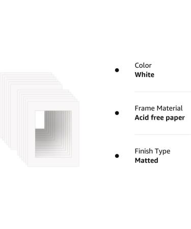 ZBEIVAN 11x14 White Picture Mats - Pack of 12, Bevel Cut Frame Mattes for 8x10 Pictures - Buy Online on GoSupps.com