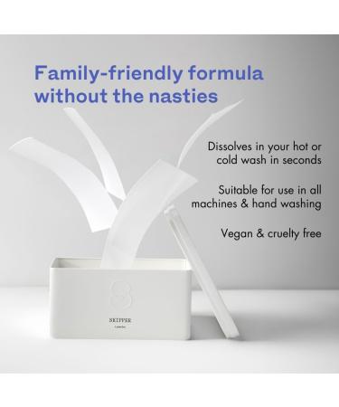 Skipper Laundry Detergent Sheets Starter Kit - 50% Larger 120 Sheets (240 Loads) + Storage Tin - Orange Blossom | Eco-Friendly International Shipping - Buy Online on GoSupps.com