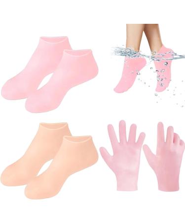 SHSHbuy 3 Pairs Moisturising Socks Silicone Feet Socks Silicone Pedicure Socks Gel Socks for Cracked and Dry Feet Exfoliating Hands for Dry Feet